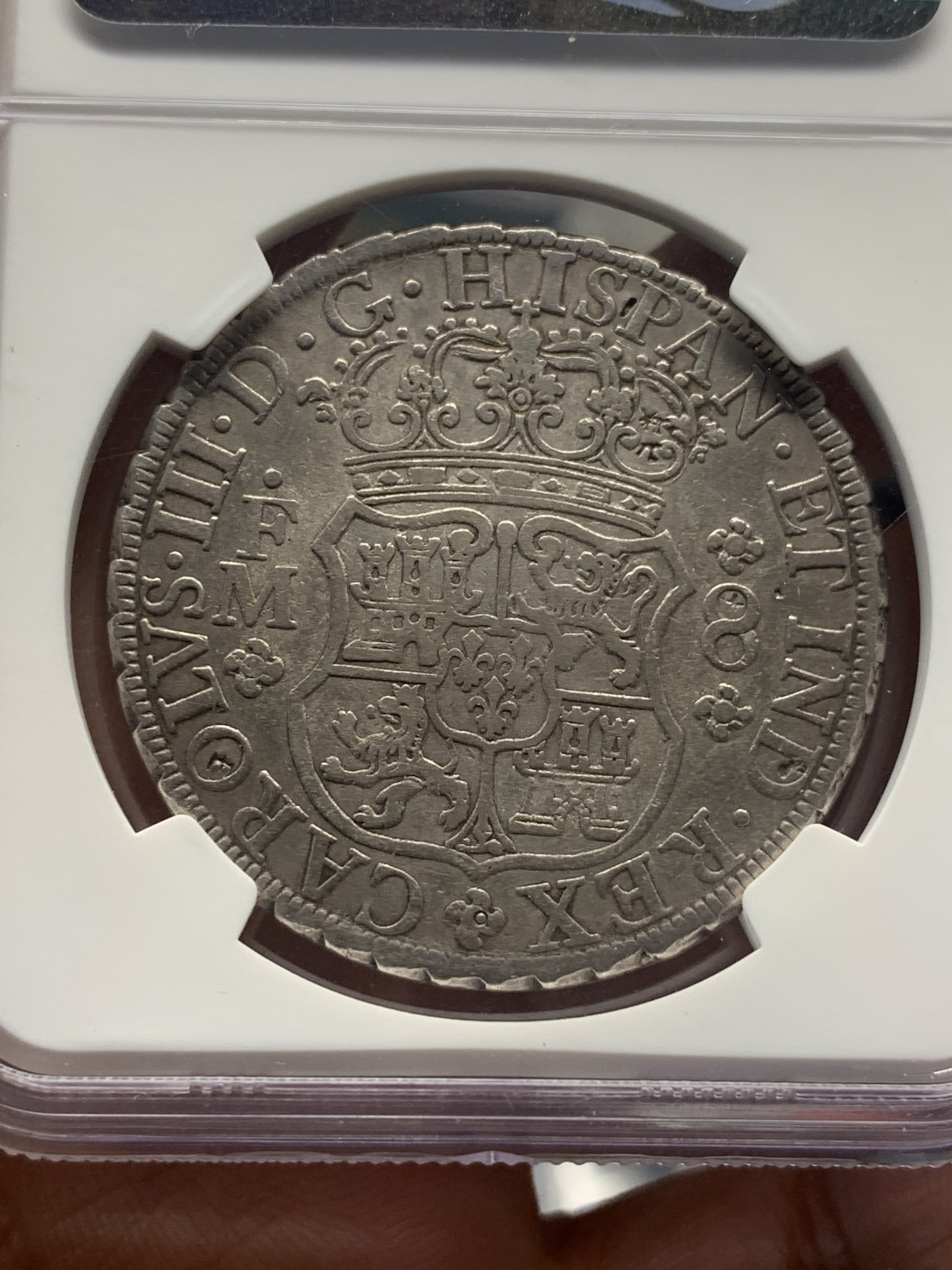 《竞宝斋》第30场-周日，周一，周二3场连拍（全场顺丰包邮） NGC-XFD  1771年 墨西哥地球双柱 原味带底光 味道一流