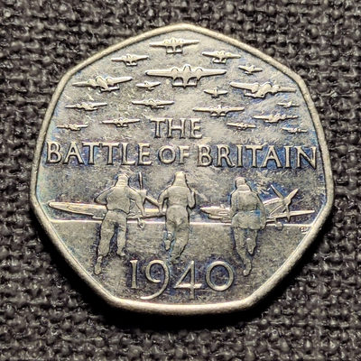 0起1加-纯粹捡漏拍-63场0佣包邮全托管场 - 英国2015年50便士不列颠空战75周年纪念币