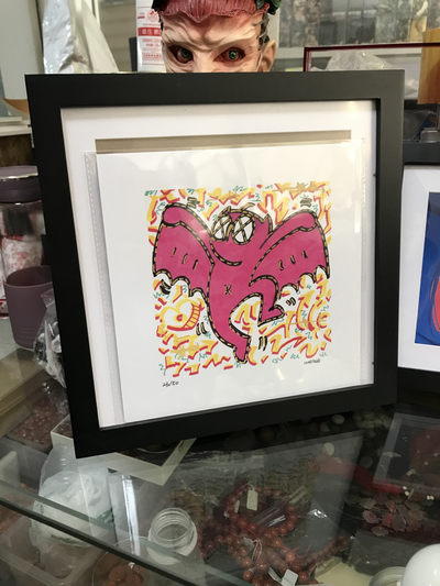 零元拍：歪歪亲笔签名 OWSON系列限量插画复制画《OWSON》，尺寸约22/22厘米，拍品不含镜框 - 零元拍：歪歪亲笔签名 OWSON系列限量插画复制画《OWSON》，尺寸约22/22厘米，拍品不含镜框