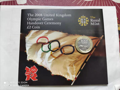 【海寧潮】拍卖第七期 - 【海寧潮】 卡装英国2008年奥运旗帜交接2英镑双色纪念币【国外售价40英镑左右】