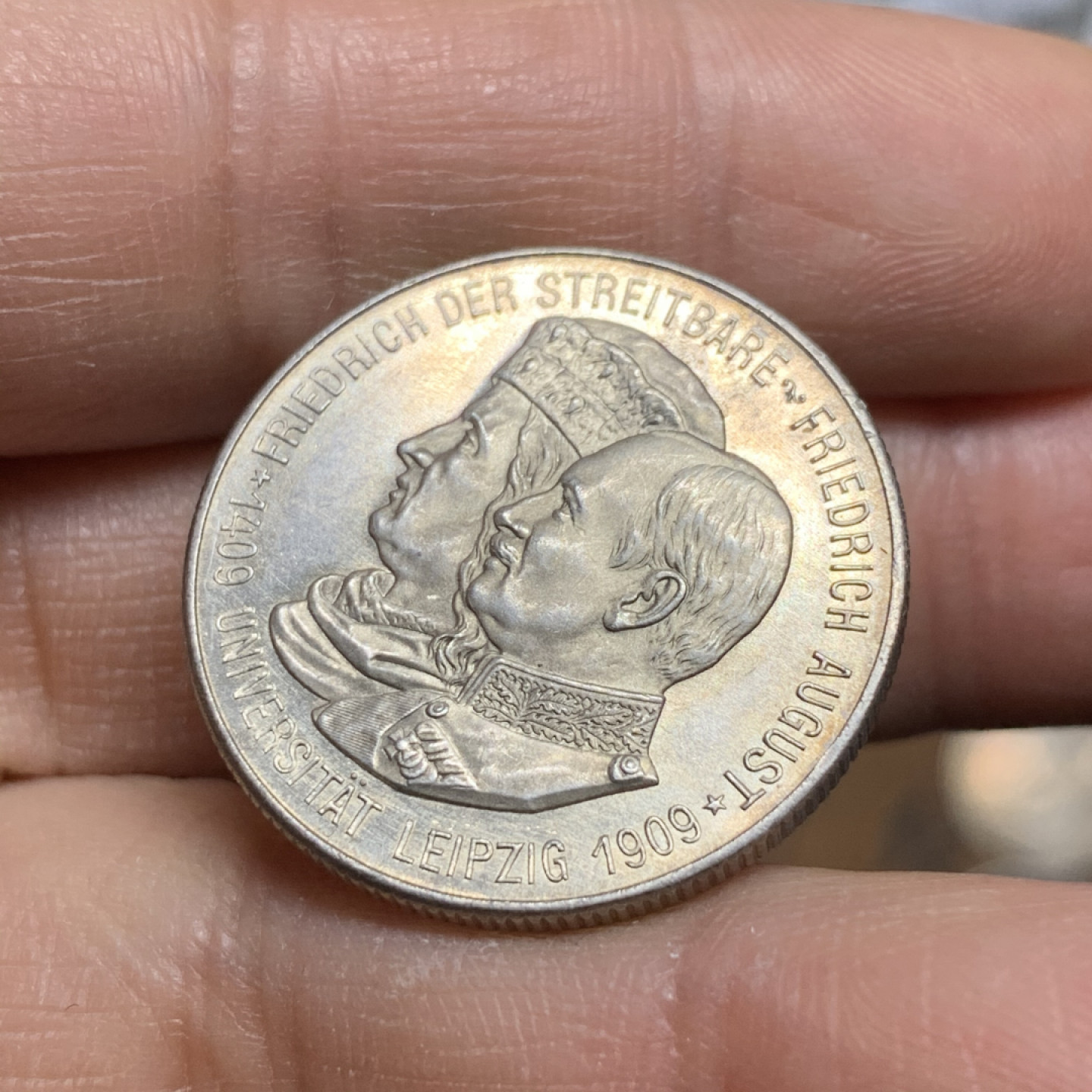 《竞宝斋》第31场（年内尾拍）-周日，周一，周二3场连拍（全场顺丰包邮） 萨克森莱比锡大学2马克 1909年 MS品质