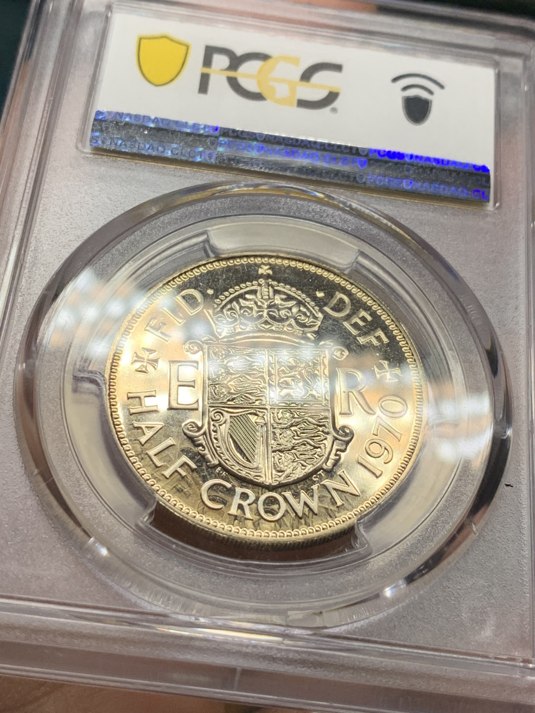 《竞宝斋》第31场（年内尾拍）-周日，周一，周二3场连拍（全场顺丰包邮） PCGS-PR66 英国1970年 精制半克朗，半克朗关门年，也是目前最便宜的精制半克朗