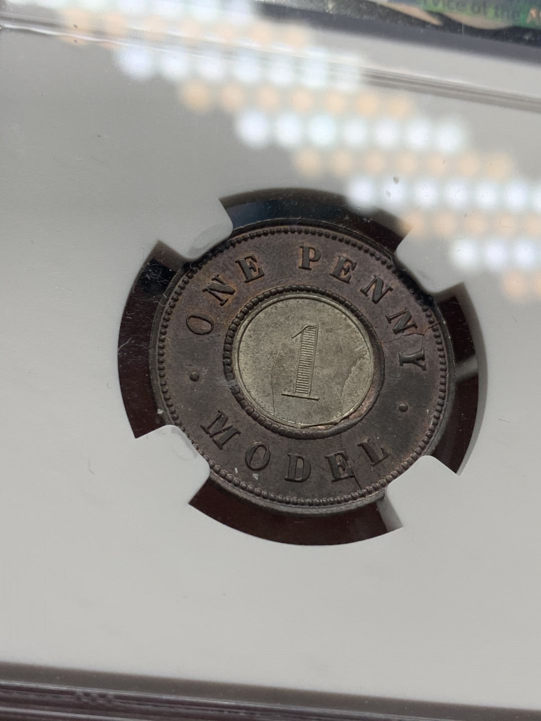 《竞宝斋》第31场（年内尾拍）-周日，周一，周二3场连拍（全场顺丰包邮） NGC-MS63英国1844年双色便士 亚军分高分仅一枚，x9b版少见