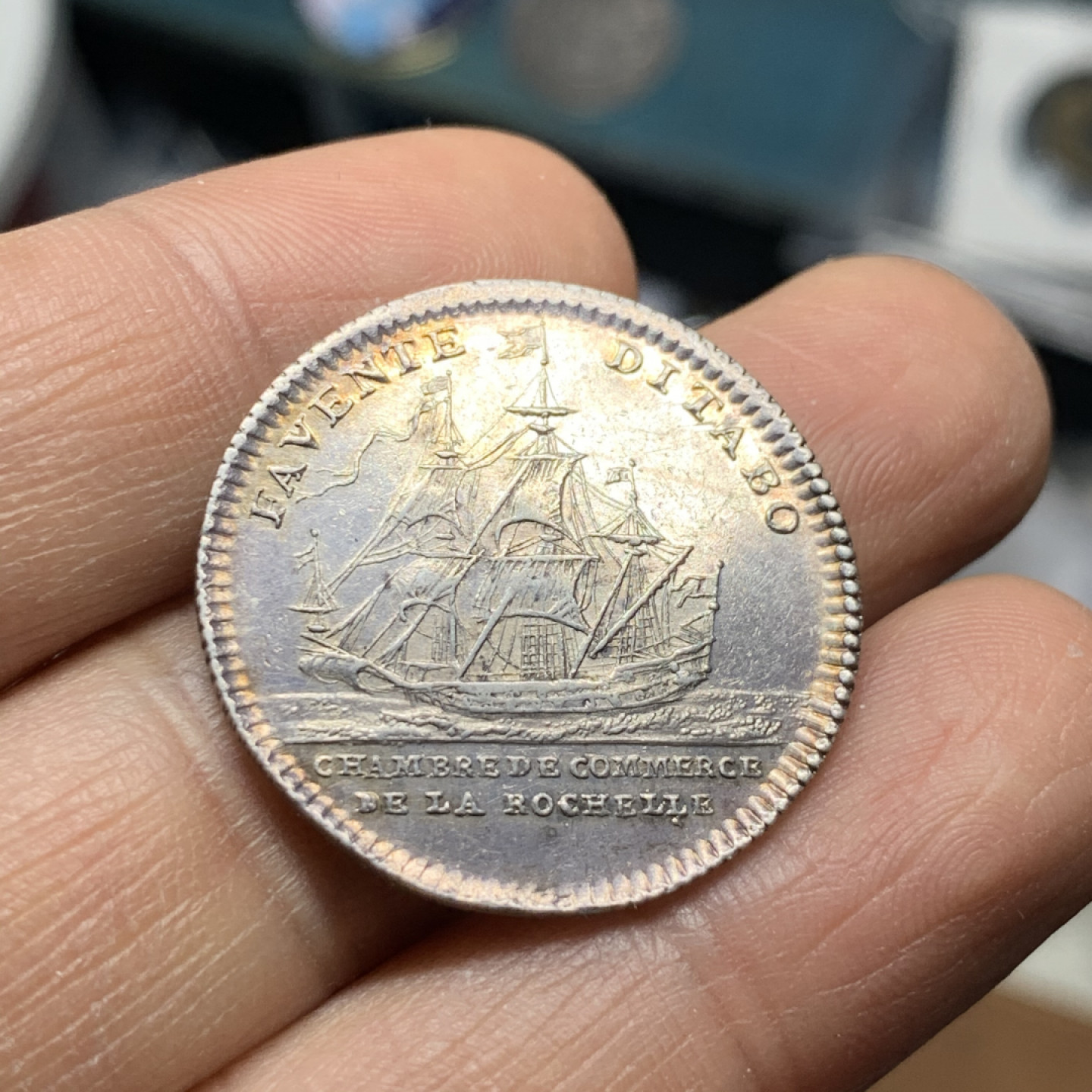 《竞宝斋》第31场（年内尾拍）-周日，周一，周二3场连拍（全场顺丰包邮） 法国路易十五帆船代币 做工精美