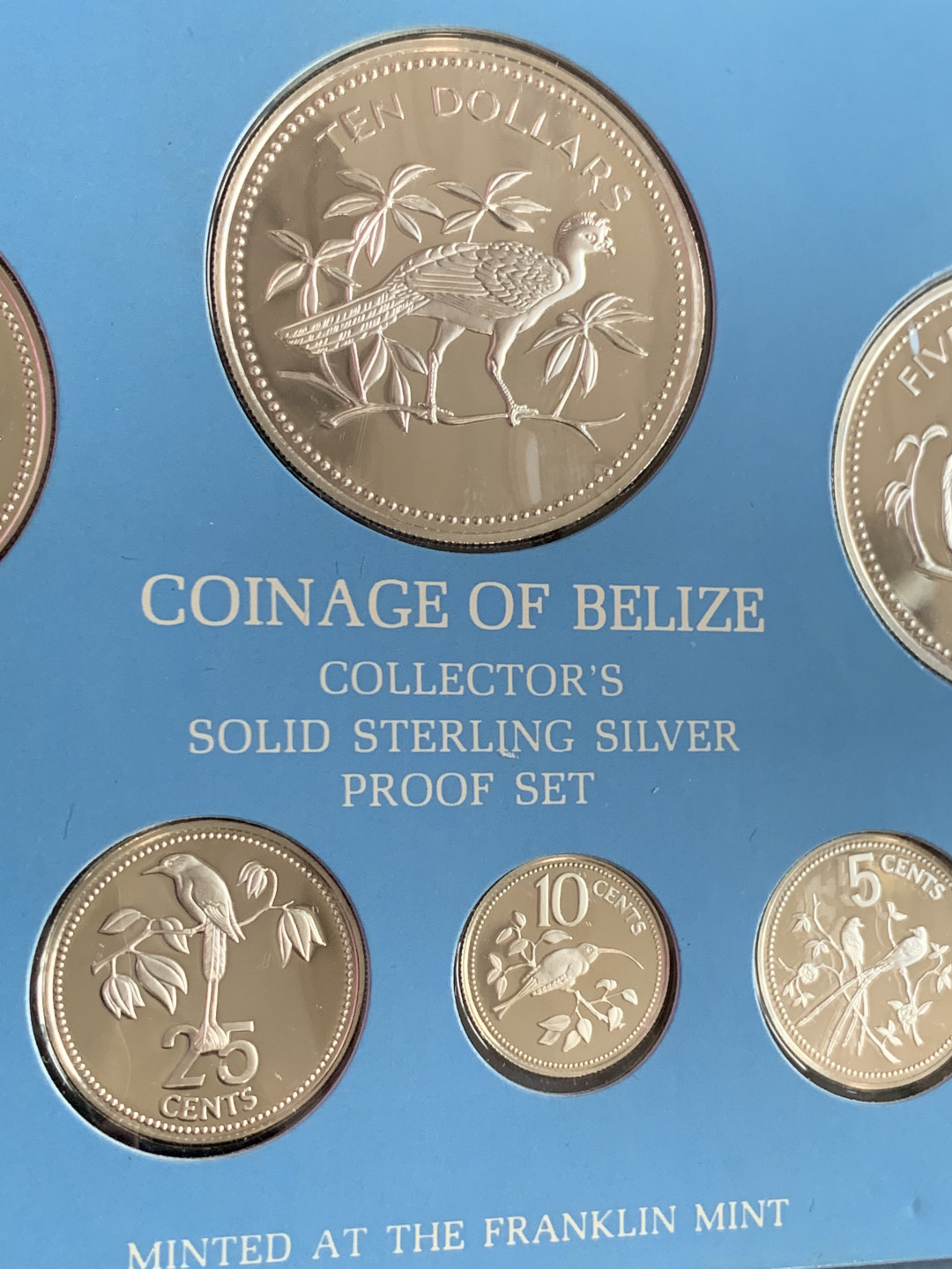 《竞宝斋》第31场（年内尾拍）-周日，周一，周二3场连拍（全场顺丰包邮） 伯利兹 1976年 精制套币8枚全银103克原盒原证