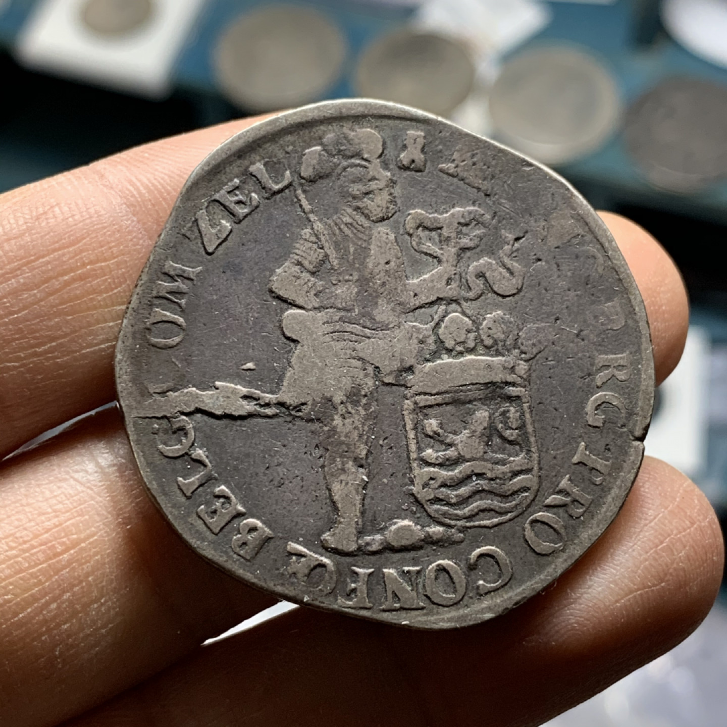 《竞宝斋》第31场（年内尾拍）-周日，周一，周二3场连拍（全场顺丰包邮） 荷兰1704年武士大银币 原味老包浆