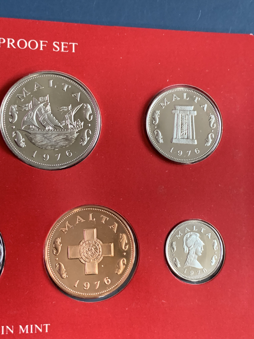 《竞宝斋》第31场（年内尾拍）-周日，周一，周二3场连拍（全场顺丰包邮） 马耳他 1976年 精制套币9枚原盒原证