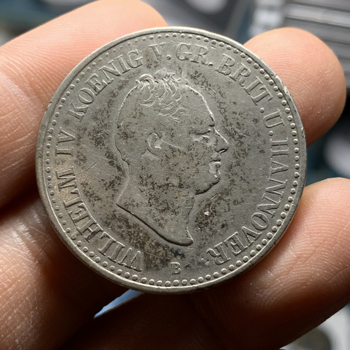 《竞宝斋》第31场（年内尾拍）-周日，周一，周二3场连拍（全场顺丰包邮） 汉诺威  威廉四世1泰勒  1834年 发行量4万多枚