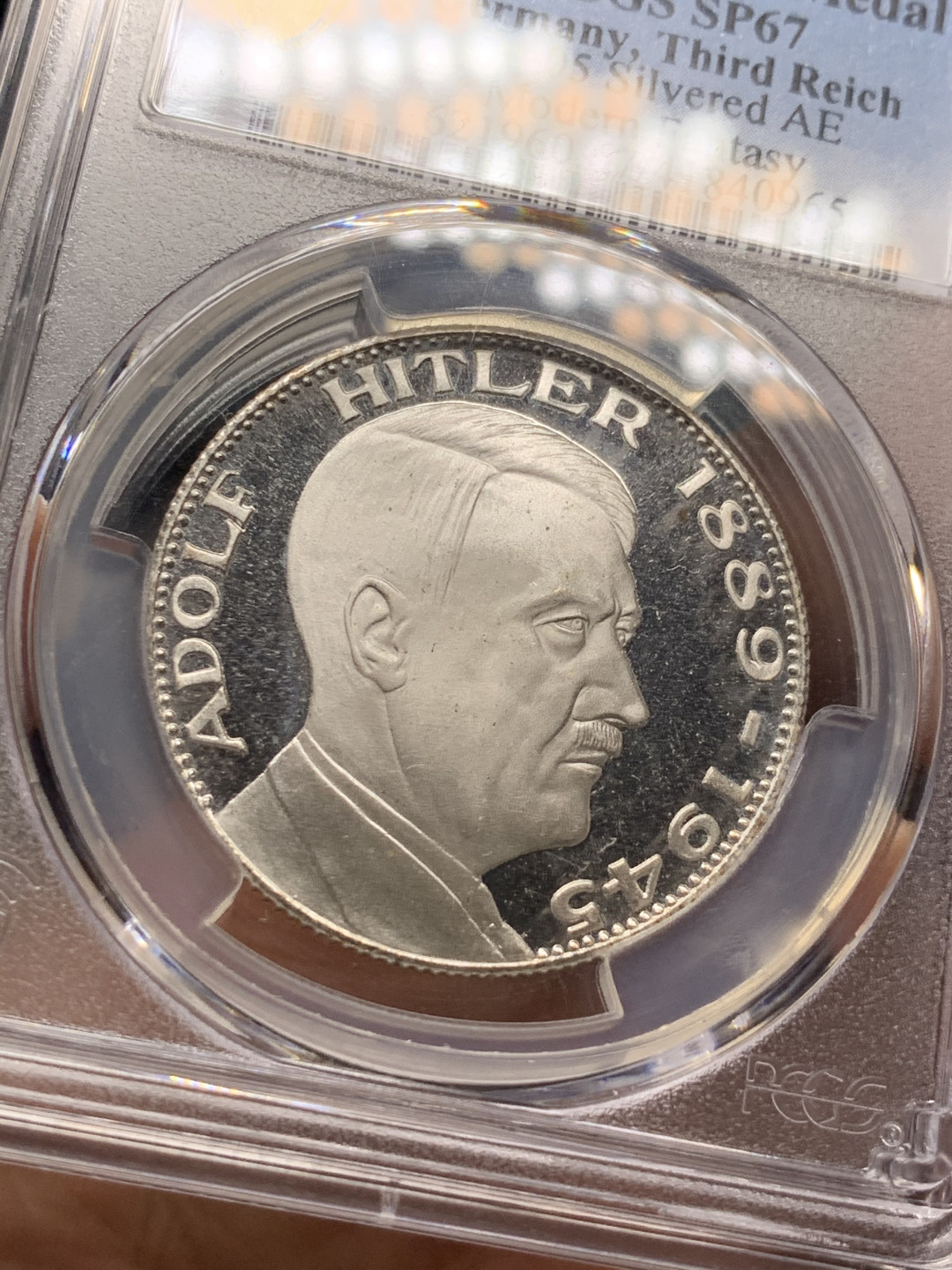 《竞宝斋》第31场（年内尾拍）-周日，周一，周二3场连拍（全场顺丰包邮） PCGS-SP67德国1989年后铸镀银章 顶级高分