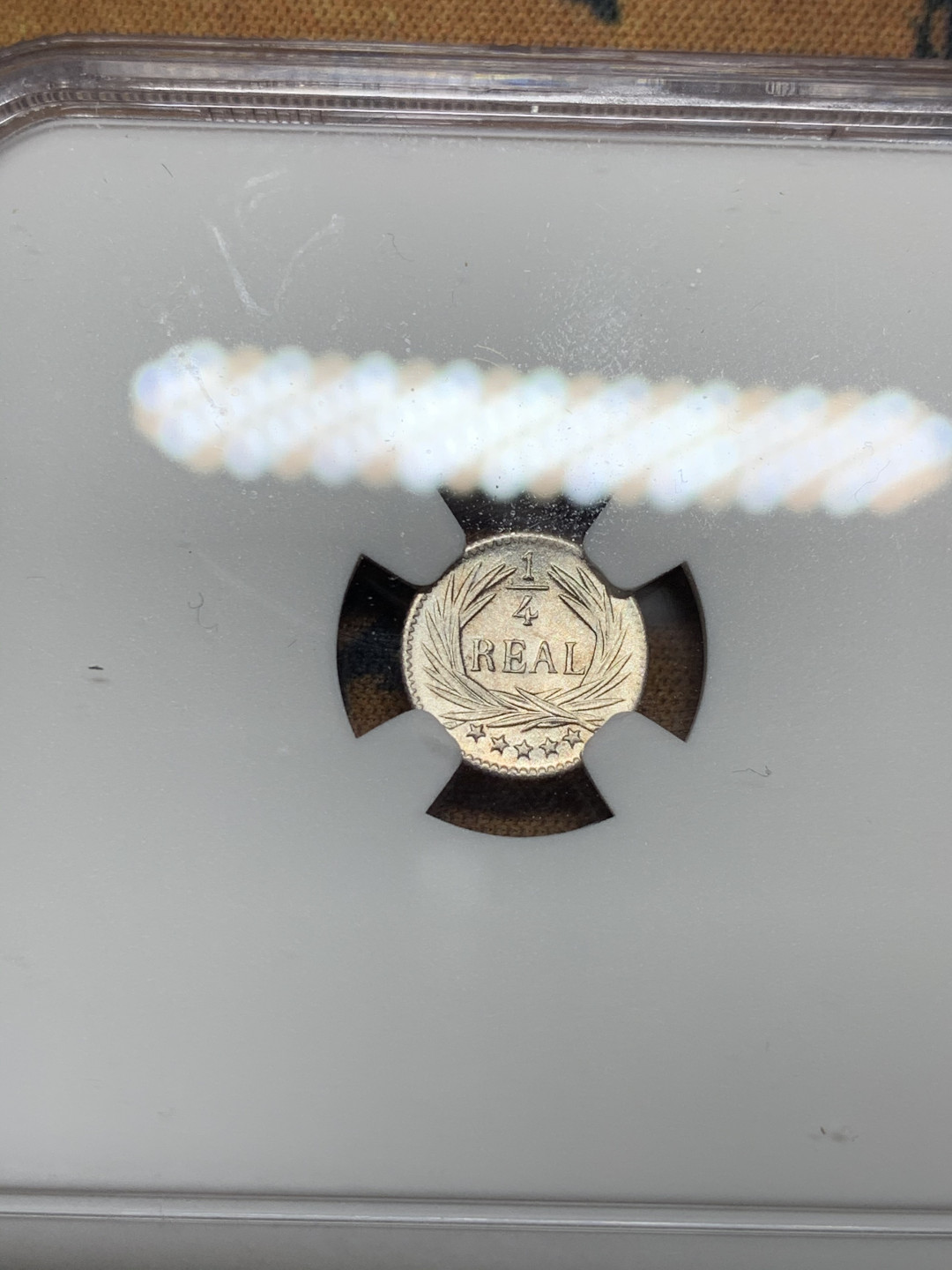 《竞宝斋》第31场（年内尾拍）-周日，周一，周二3场连拍（全场顺丰包邮） NGC MS64 1896年危地马拉小火山1/4R银币