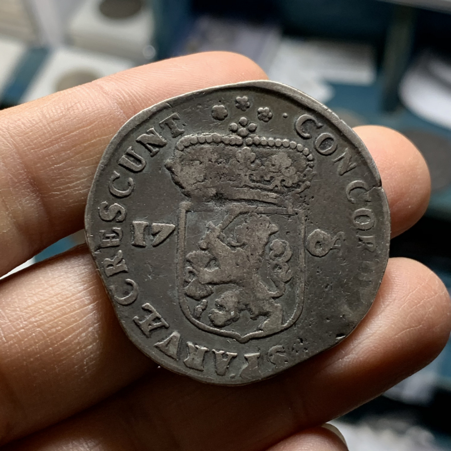 《竞宝斋》第31场（年内尾拍）-周日，周一，周二3场连拍（全场顺丰包邮） 荷兰1704年武士大银币 原味老包浆