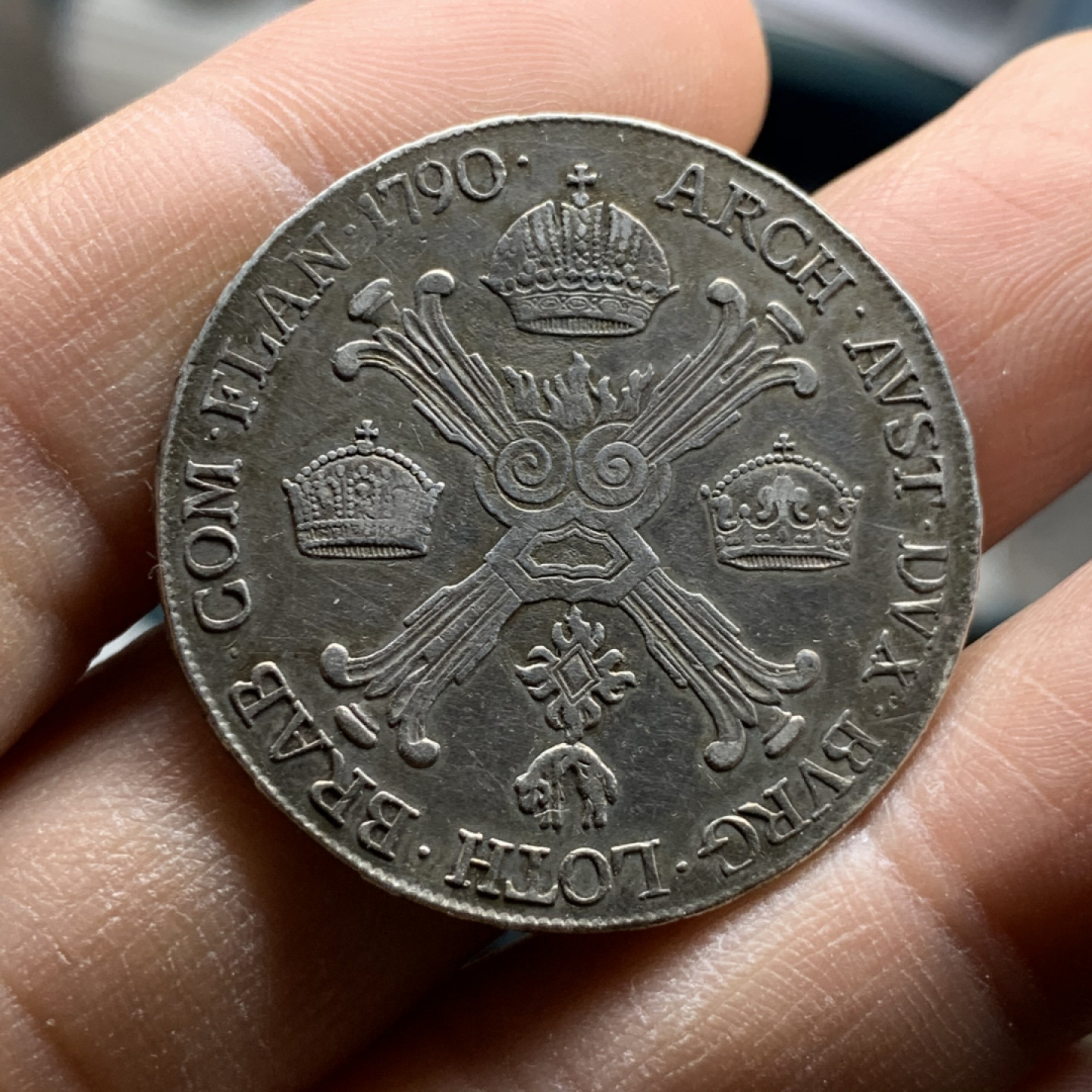 《竞宝斋》第31场（年内尾拍）-周日，周一，周二3场连拍（全场顺丰包邮） 奥属尼德兰（奥属荷兰）  约瑟夫二世1/2泰勒  1790年 原味好品