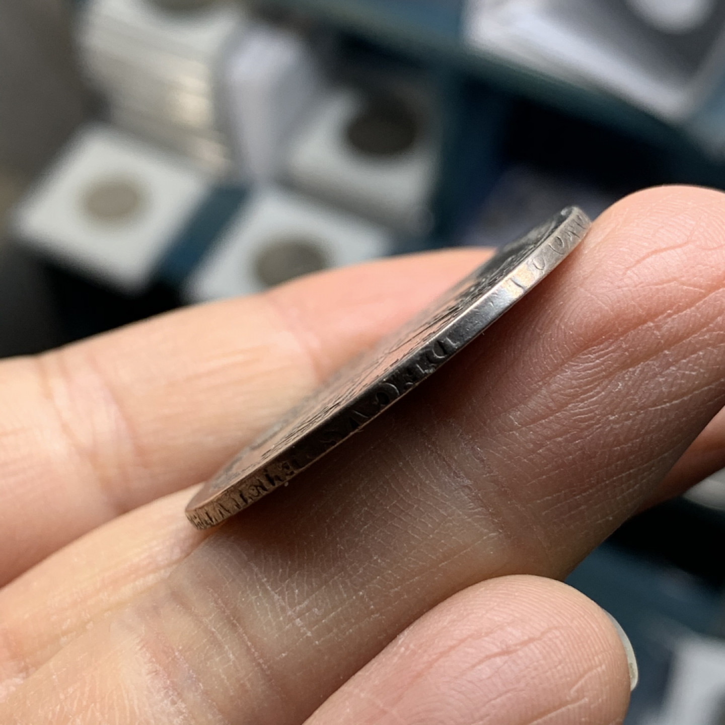 《竞宝斋》第31场（年内尾拍）-周日，周一，周二3场连拍（全场顺丰包邮） 利马版LIMA 英国 1746年 乔二水泡眼  半克朗银币 14.7克  33.7mm 少见品种