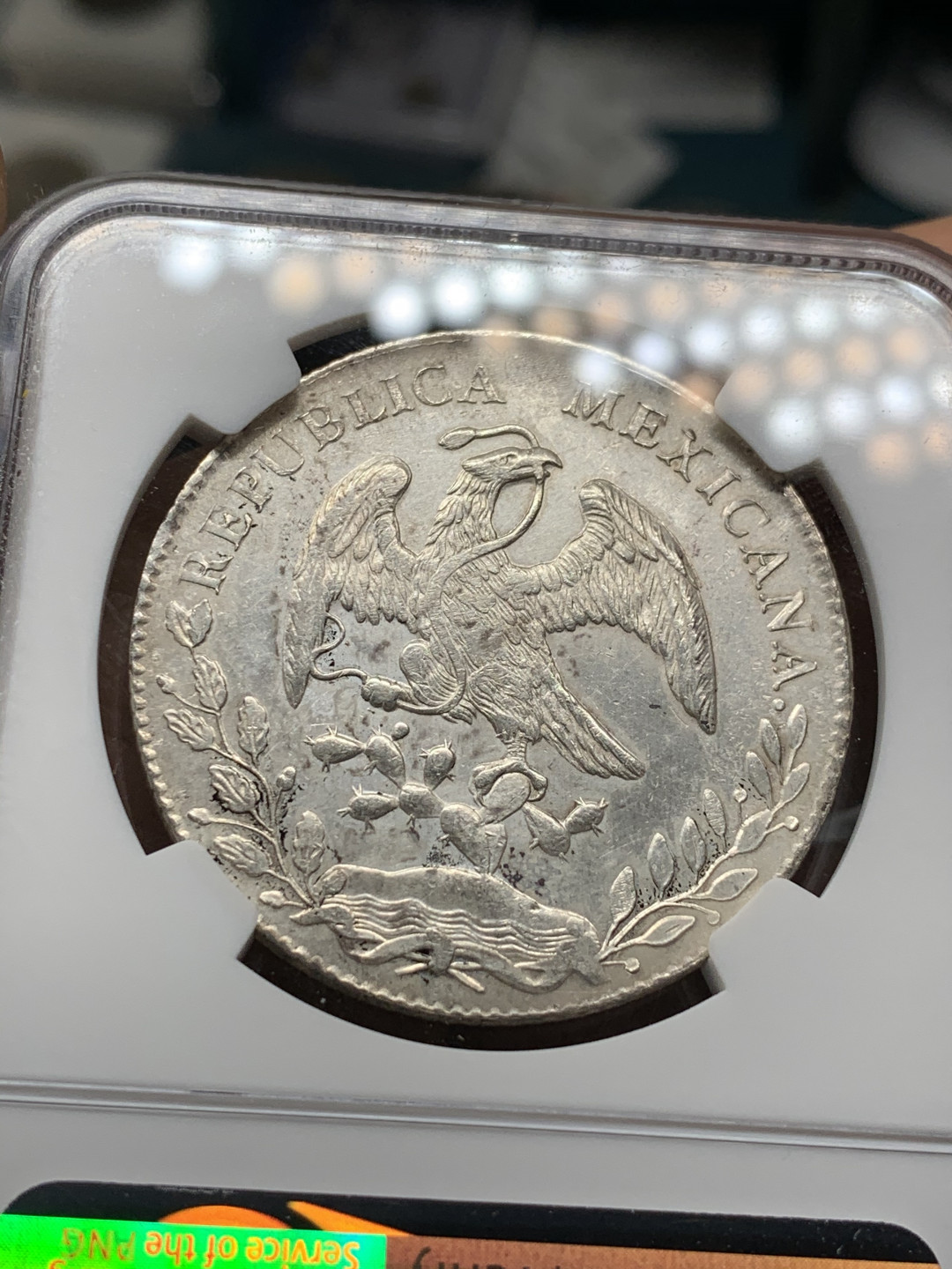 《竞宝斋》第31场（年内尾拍）-周日，周一，周二3场连拍（全场顺丰包邮） NGC-AUD   墨西哥 1895年 8 里亚尔   墨西哥厂  银币     原味mo厂老鹰 