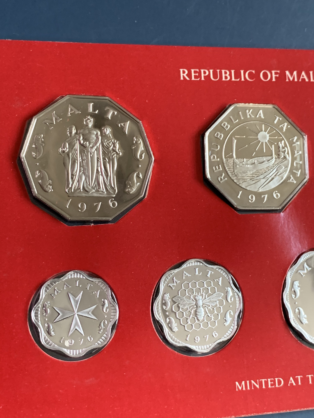 《竞宝斋》第31场（年内尾拍）-周日，周一，周二3场连拍（全场顺丰包邮） 马耳他 1976年 精制套币9枚原盒原证