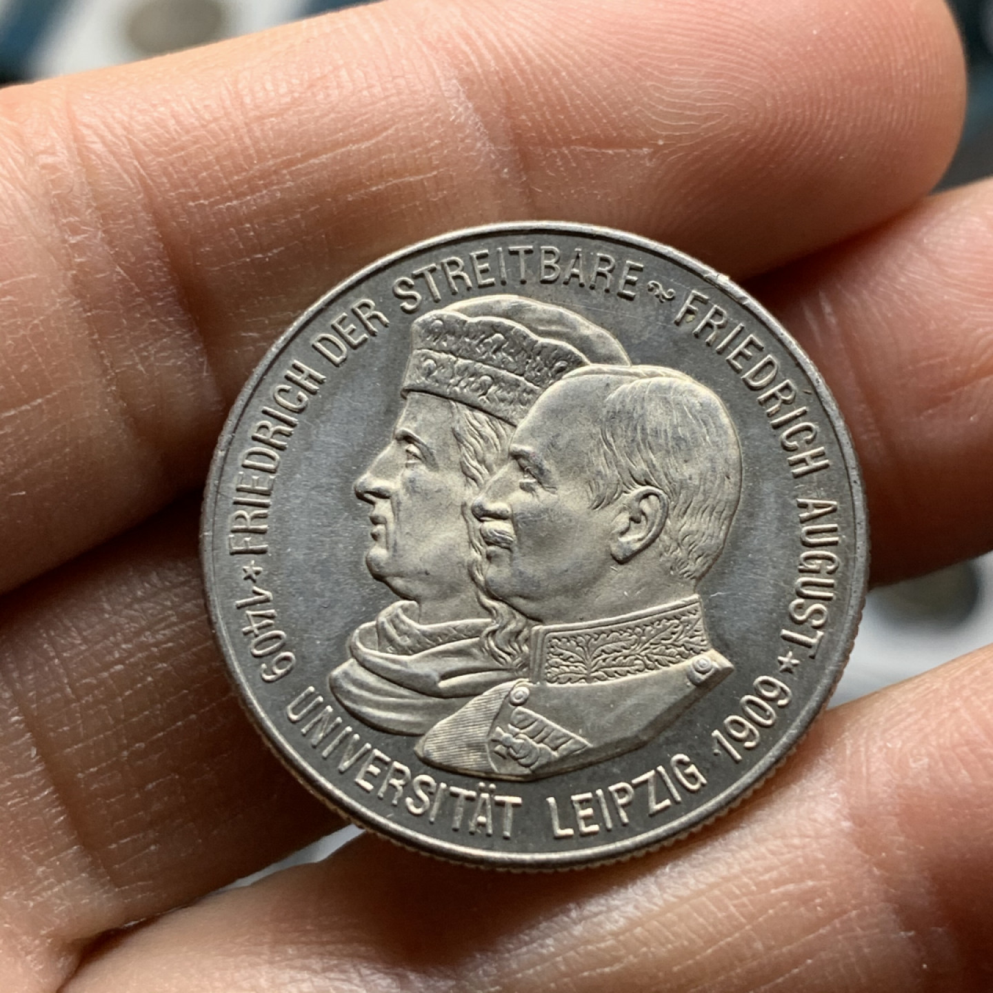 《竞宝斋》第31场（年内尾拍）-周日，周一，周二3场连拍（全场顺丰包邮） 萨克森莱比锡大学2马克 1909年 MS品质