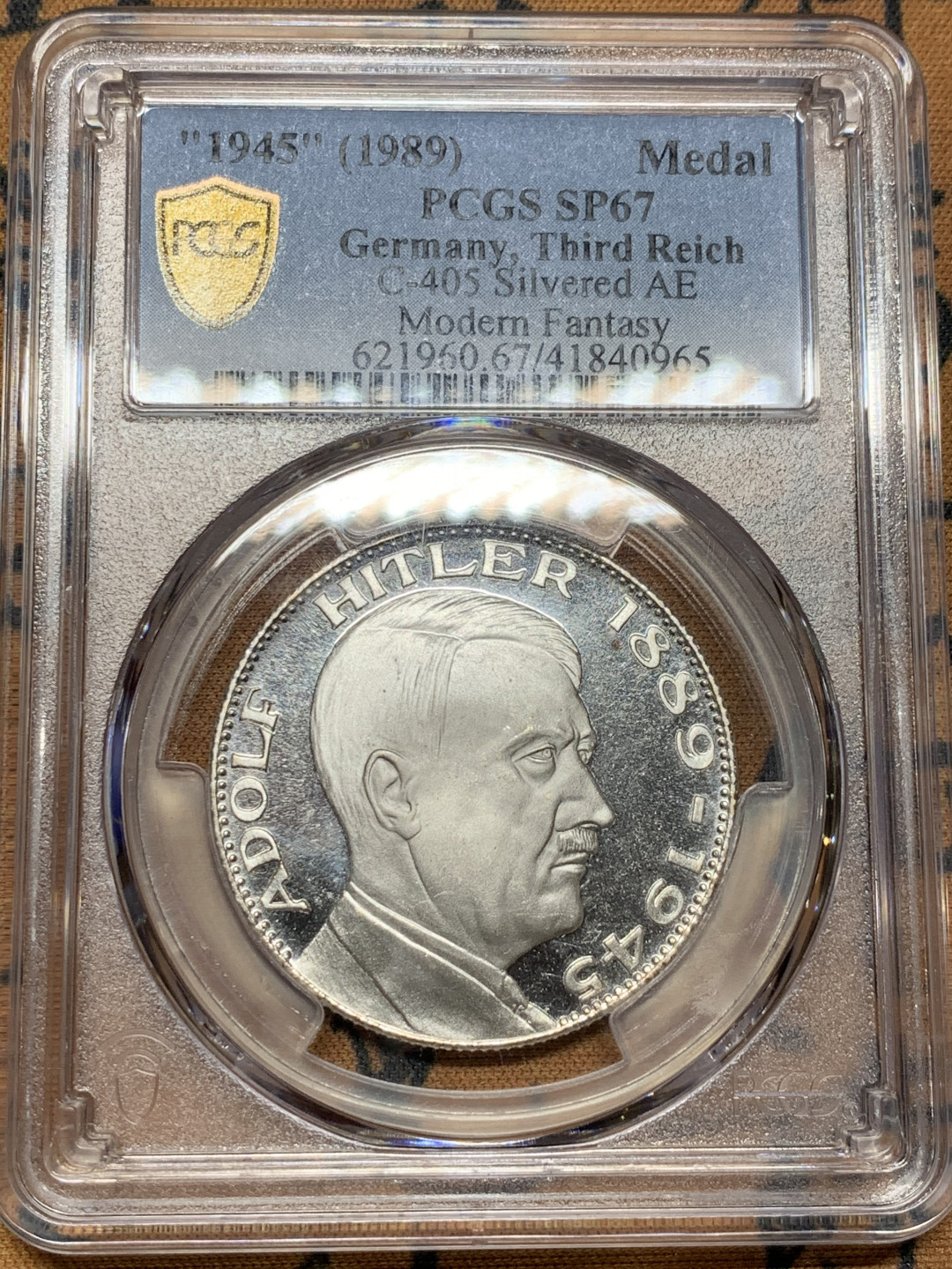 《竞宝斋》第31场（年内尾拍）-周日，周一，周二3场连拍（全场顺丰包邮） PCGS-SP67德国1989年后铸镀银章 顶级高分