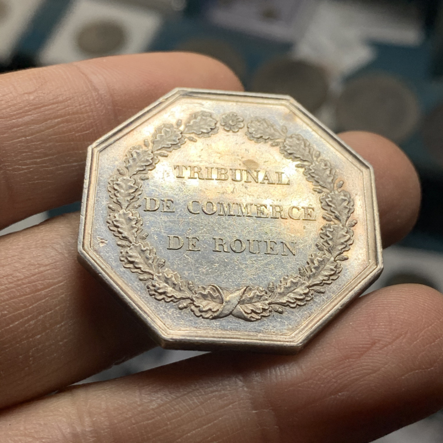 《竞宝斋》第31场（年内尾拍）-周日，周一，周二3场连拍（全场顺丰包邮） 法国八角代币  大八角，早期油灯铭