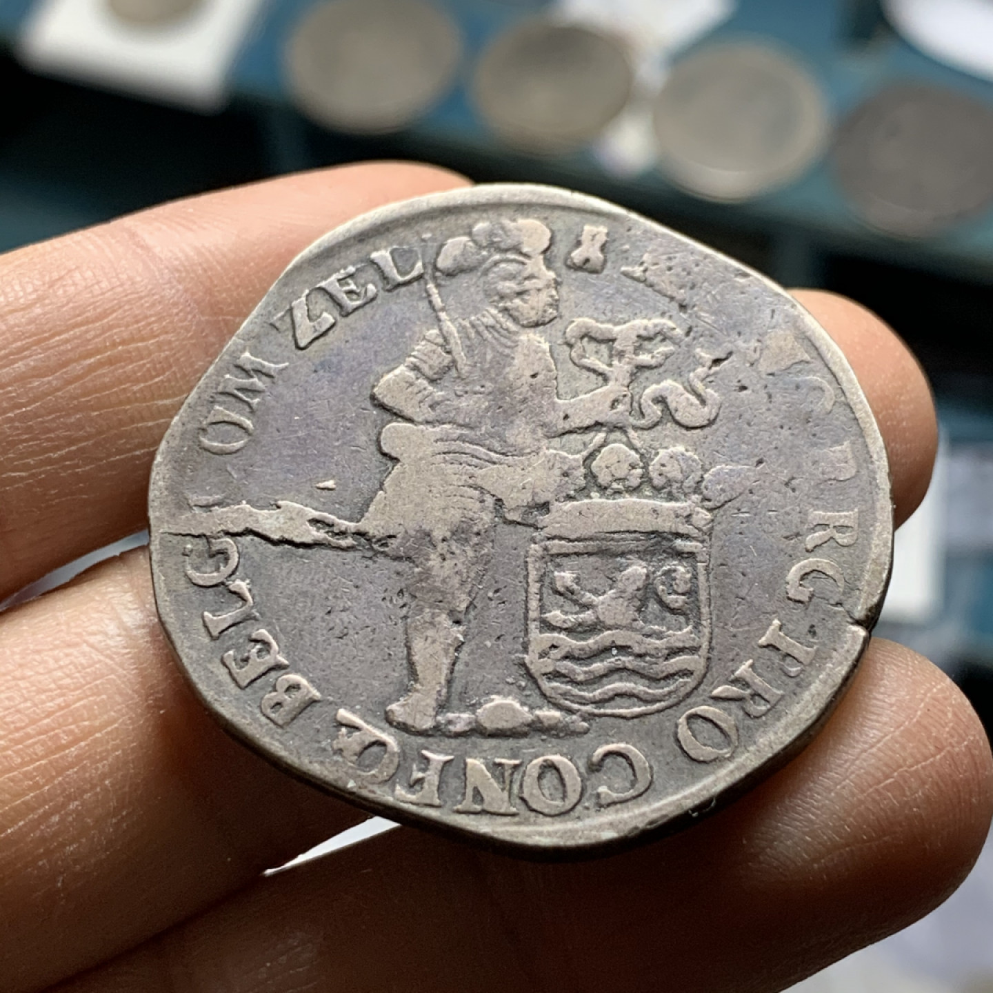 《竞宝斋》第31场（年内尾拍）-周日，周一，周二3场连拍（全场顺丰包邮） 荷兰1704年武士大银币 原味老包浆