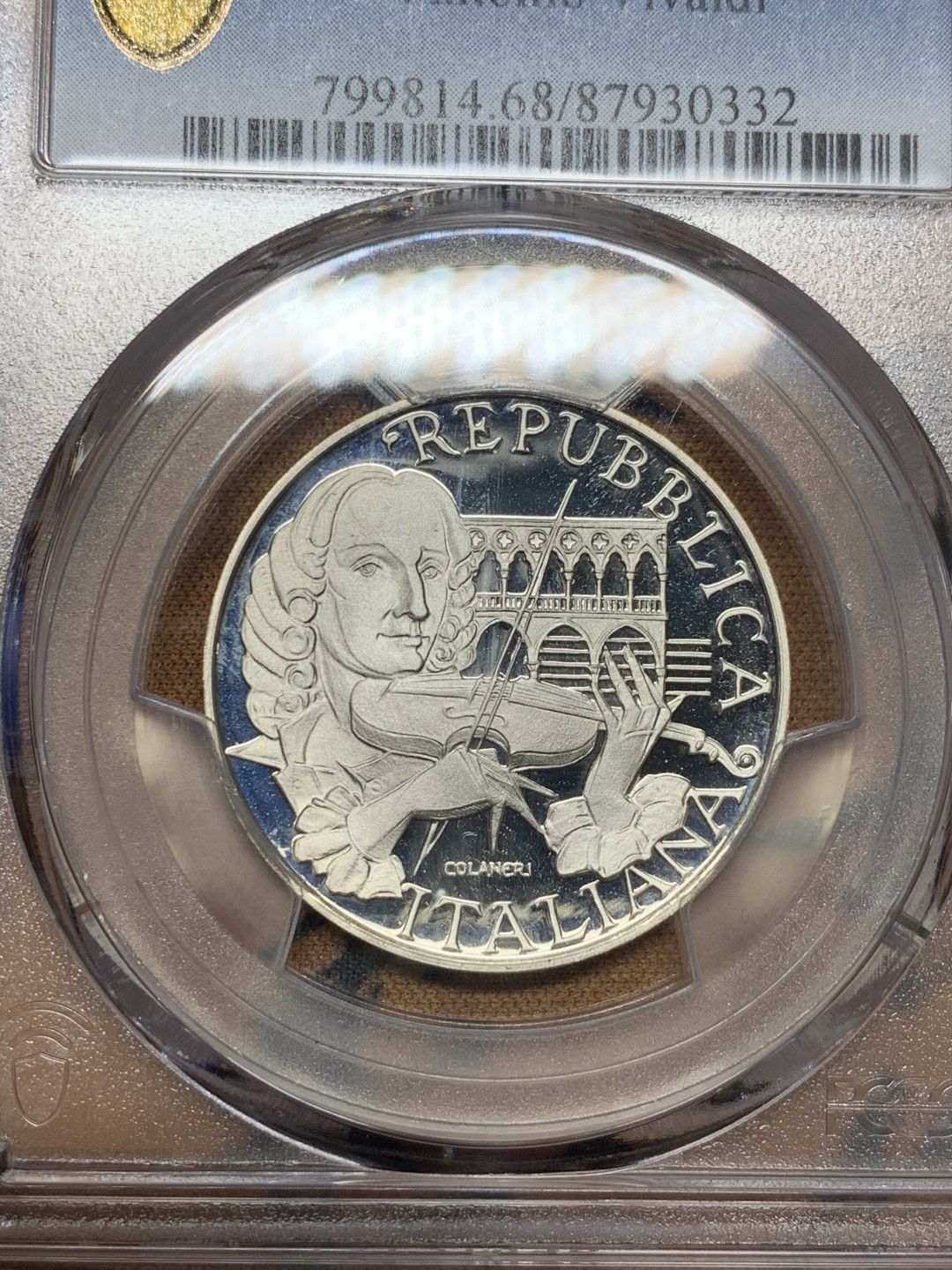 《竞宝斋》第31场（年内尾拍）-周日，周一，周二3场连拍（全场顺丰包邮） PCGS-PR68DCAM 唯一冠军分！ 意大利500里拉精制纪念银币