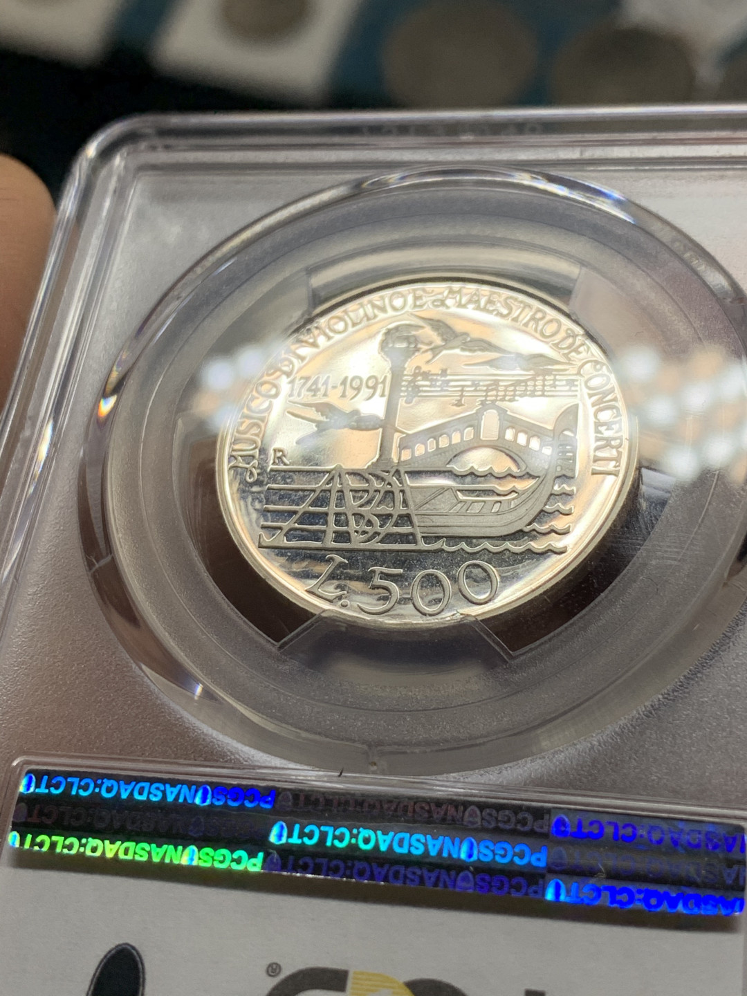 《竞宝斋》第31场（年内尾拍）-周日，周一，周二3场连拍（全场顺丰包邮） PCGS-PR68DCAM 唯一冠军分！ 意大利500里拉精制纪念银币