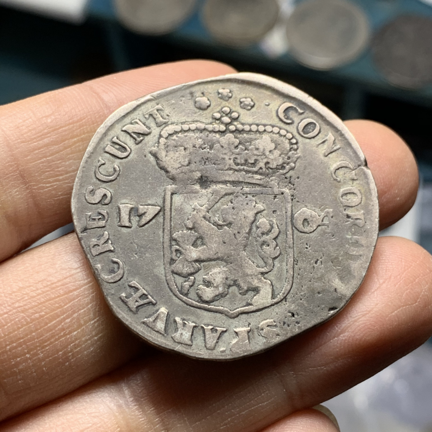 《竞宝斋》第31场（年内尾拍）-周日，周一，周二3场连拍（全场顺丰包邮） 荷兰1704年武士大银币 原味老包浆