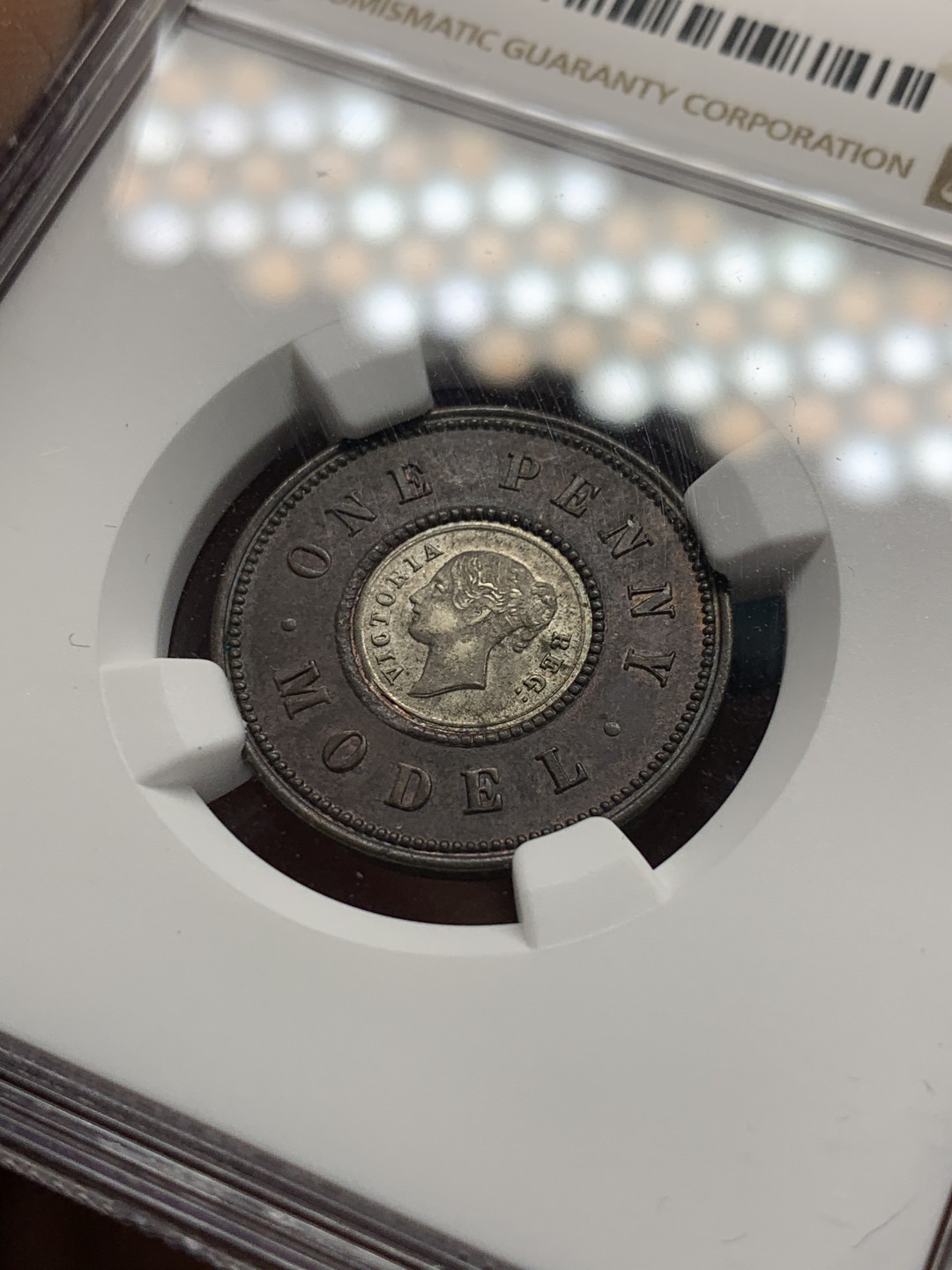 《竞宝斋》第31场（年内尾拍）-周日，周一，周二3场连拍（全场顺丰包邮） NGC-MS63英国1844年双色便士 亚军分高分仅一枚，x9b版少见