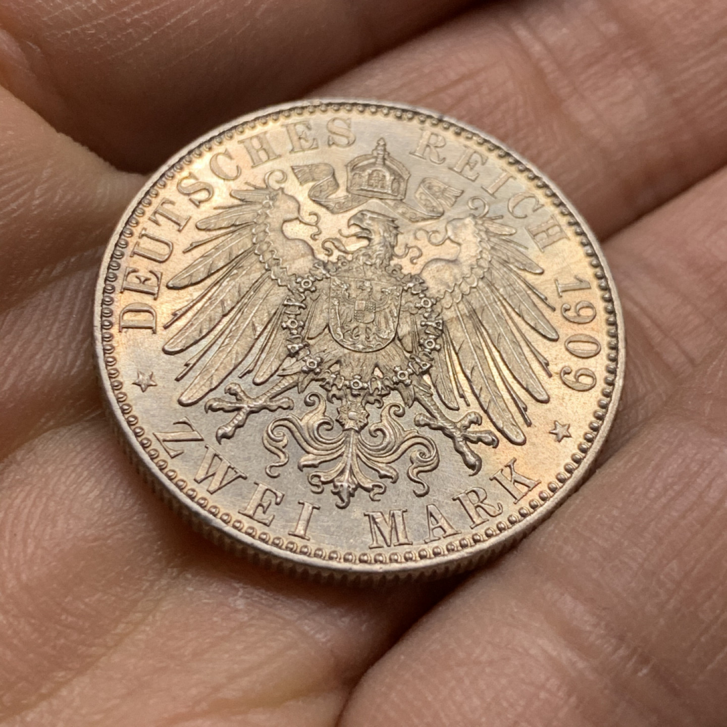 《竞宝斋》第31场（年内尾拍）-周日，周一，周二3场连拍（全场顺丰包邮） 萨克森莱比锡大学2马克 1909年 MS品质