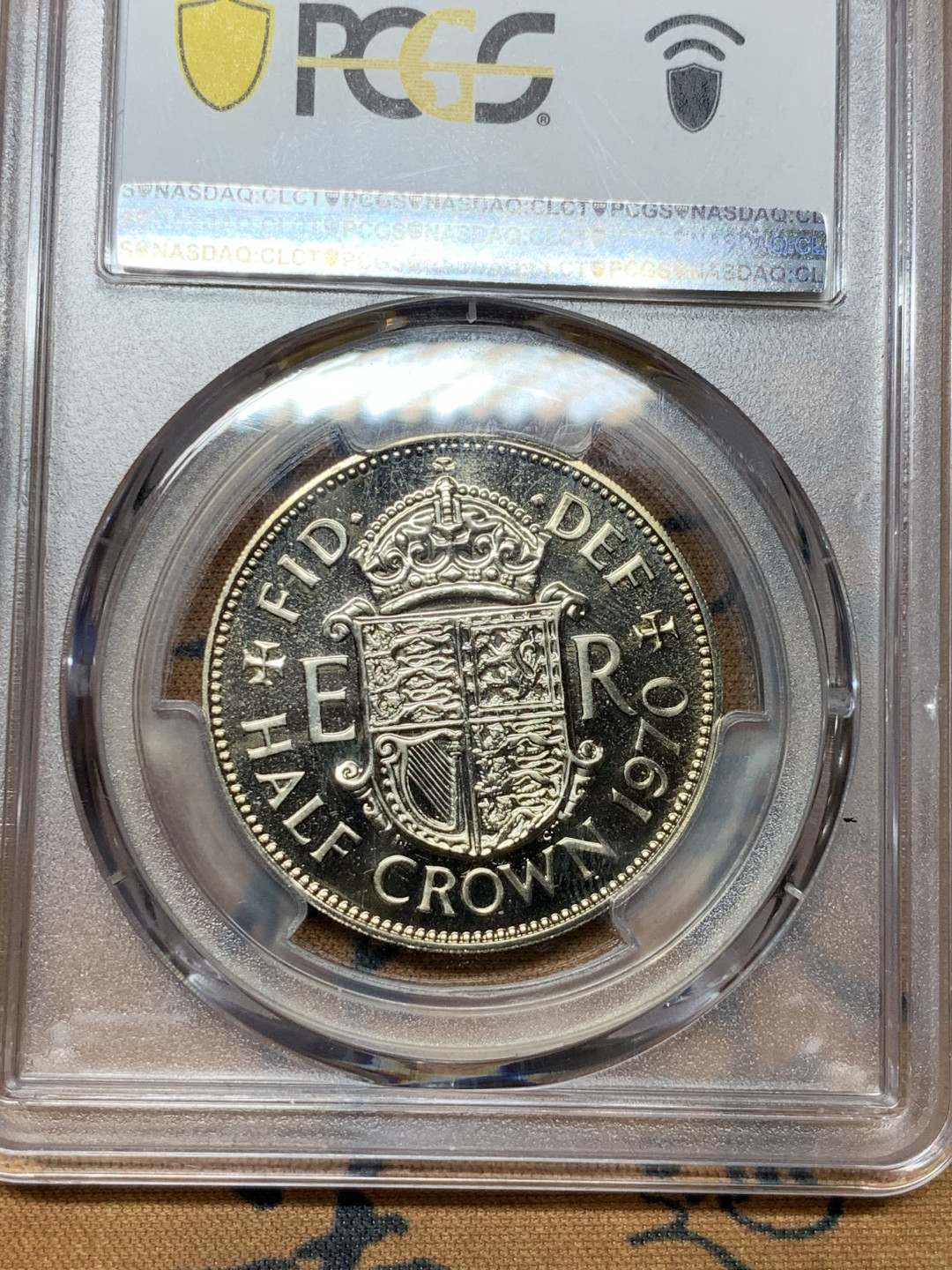 《竞宝斋》第31场（年内尾拍）-周日，周一，周二3场连拍（全场顺丰包邮） PCGS-PR66 英国1970年 精制半克朗，半克朗关门年，也是目前最便宜的精制半克朗