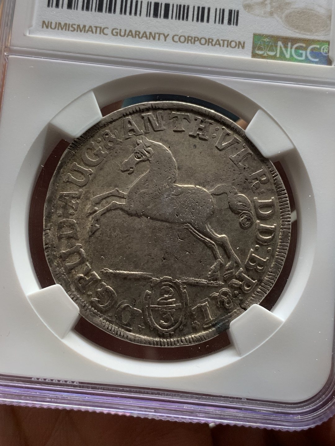 《竞宝斋》第31场（年内尾拍）-周日，周一，周二3场连拍（全场顺丰包邮） NGC-XF45德国1694年 不伦瑞克2/3泰勒  深打好品，少见出分亚军分