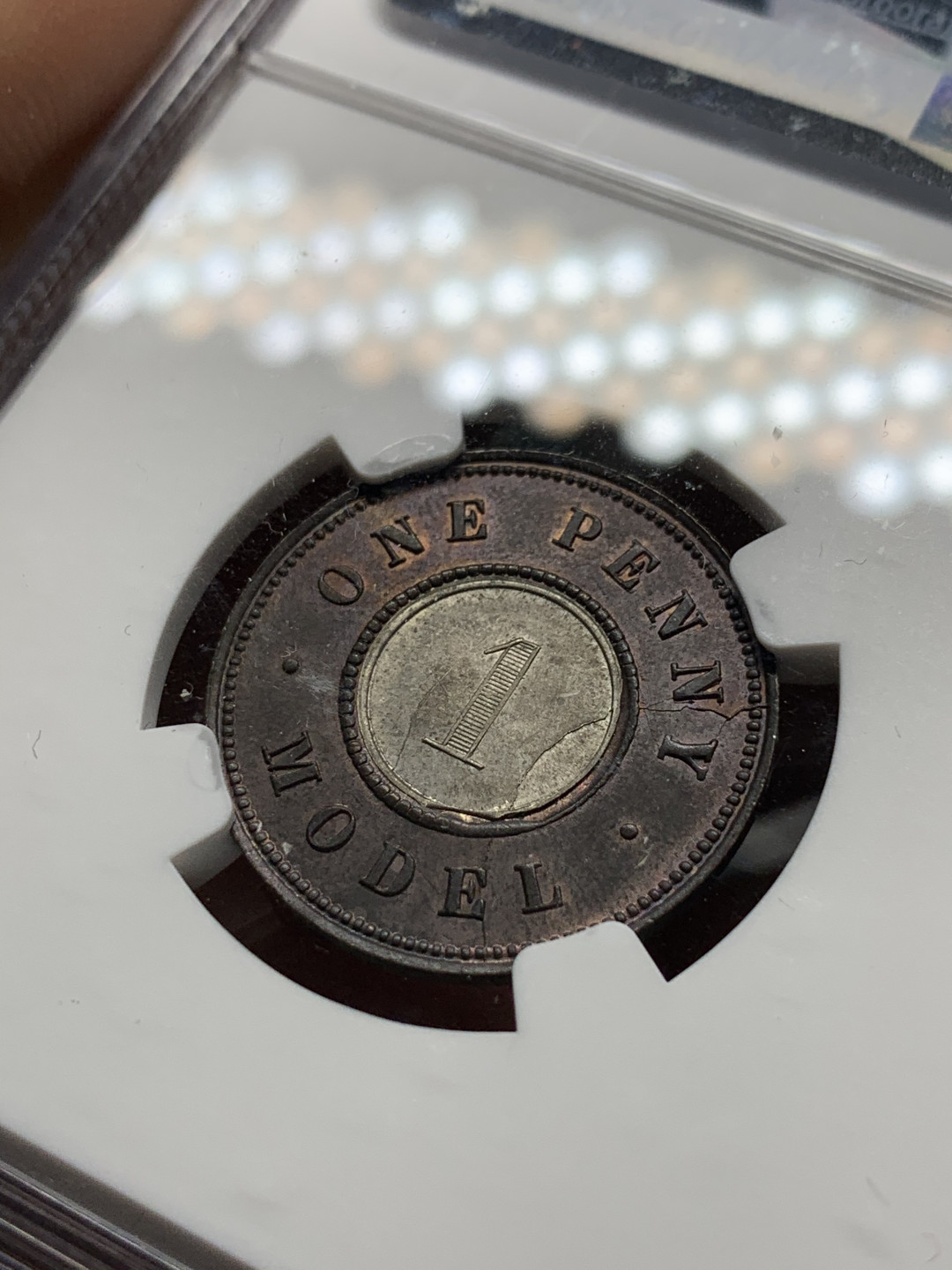 《竞宝斋》第31场（年内尾拍）-周日，周一，周二3场连拍（全场顺丰包邮） NGC-MS63英国1844年双色便士 亚军分高分仅一枚，x9b版少见