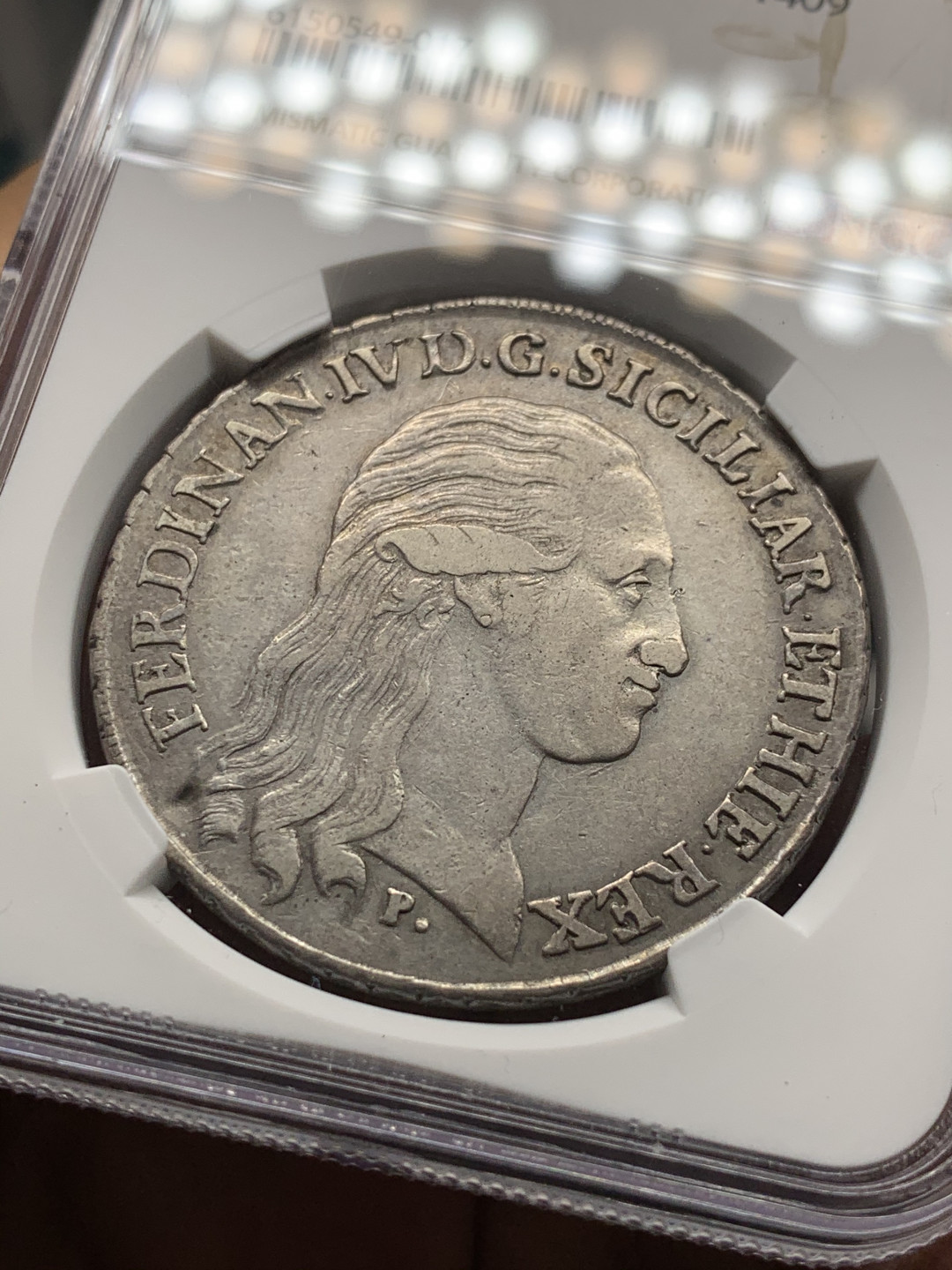 《竞宝斋》第31场（年内尾拍）-周日，周一，周二3场连拍（全场顺丰包邮） NGC XF40 原味好品 意大利 1796年 那不勒斯&西西里 120G 大银币 难得品相