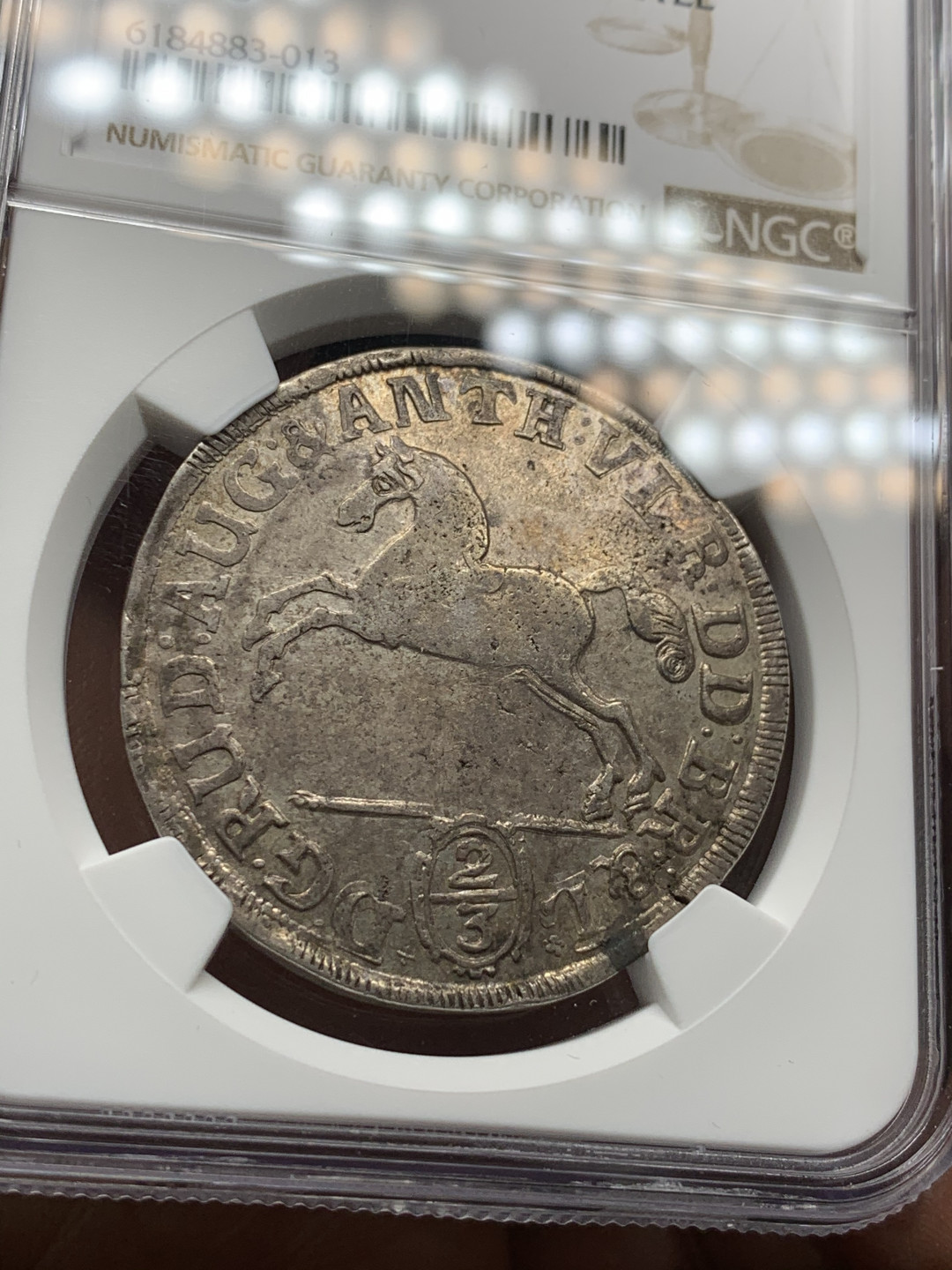 《竞宝斋》第31场（年内尾拍）-周日，周一，周二3场连拍（全场顺丰包邮） NGC-XF45德国1694年 不伦瑞克2/3泰勒  深打好品，少见出分亚军分