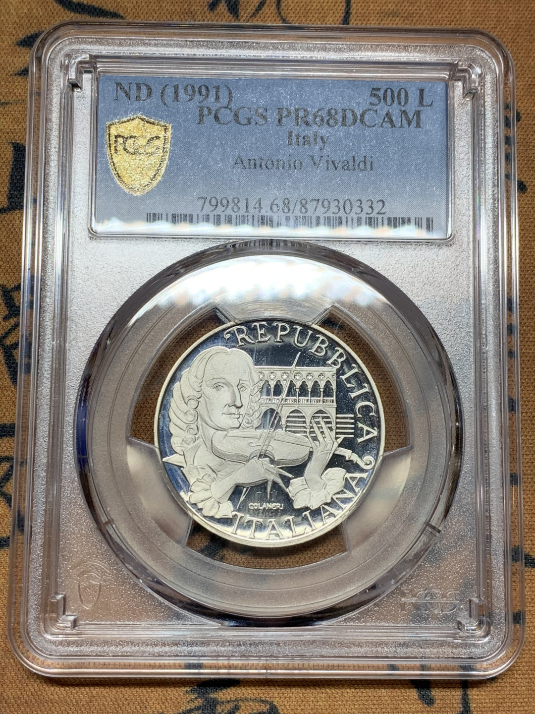 《竞宝斋》第31场（年内尾拍）-周日，周一，周二3场连拍（全场顺丰包邮） PCGS-PR68DCAM 唯一冠军分！ 意大利500里拉精制纪念银币