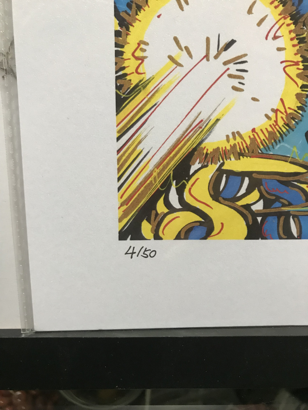 零元拍：歪歪亲笔签名 OWSON系列限量插画复制画《龙珠》，尺寸约22/22厘米，拍品不含镜框