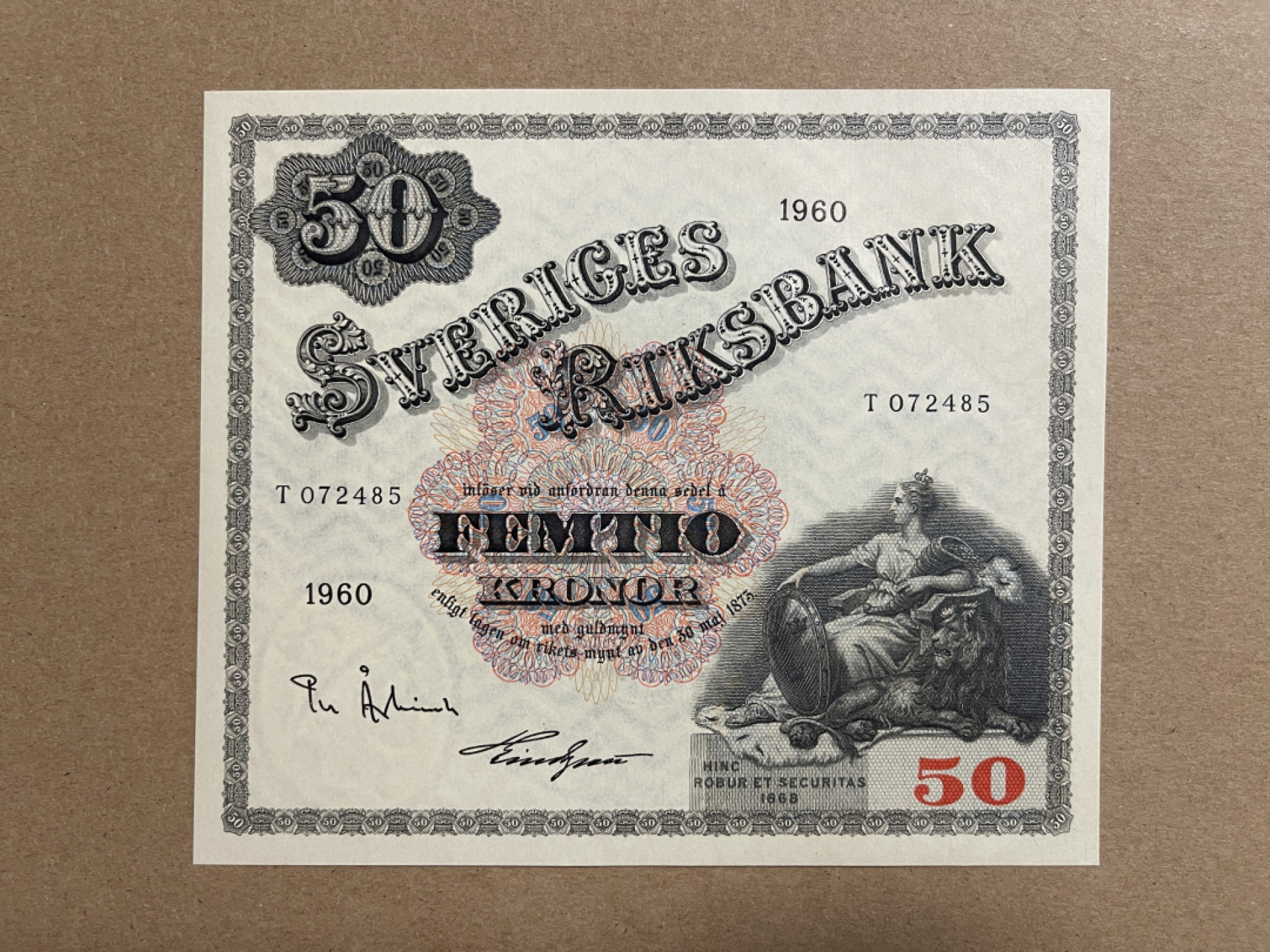 《张总收藏》48期——新春精品 瑞典50克朗 UNC 1960年 大方块
