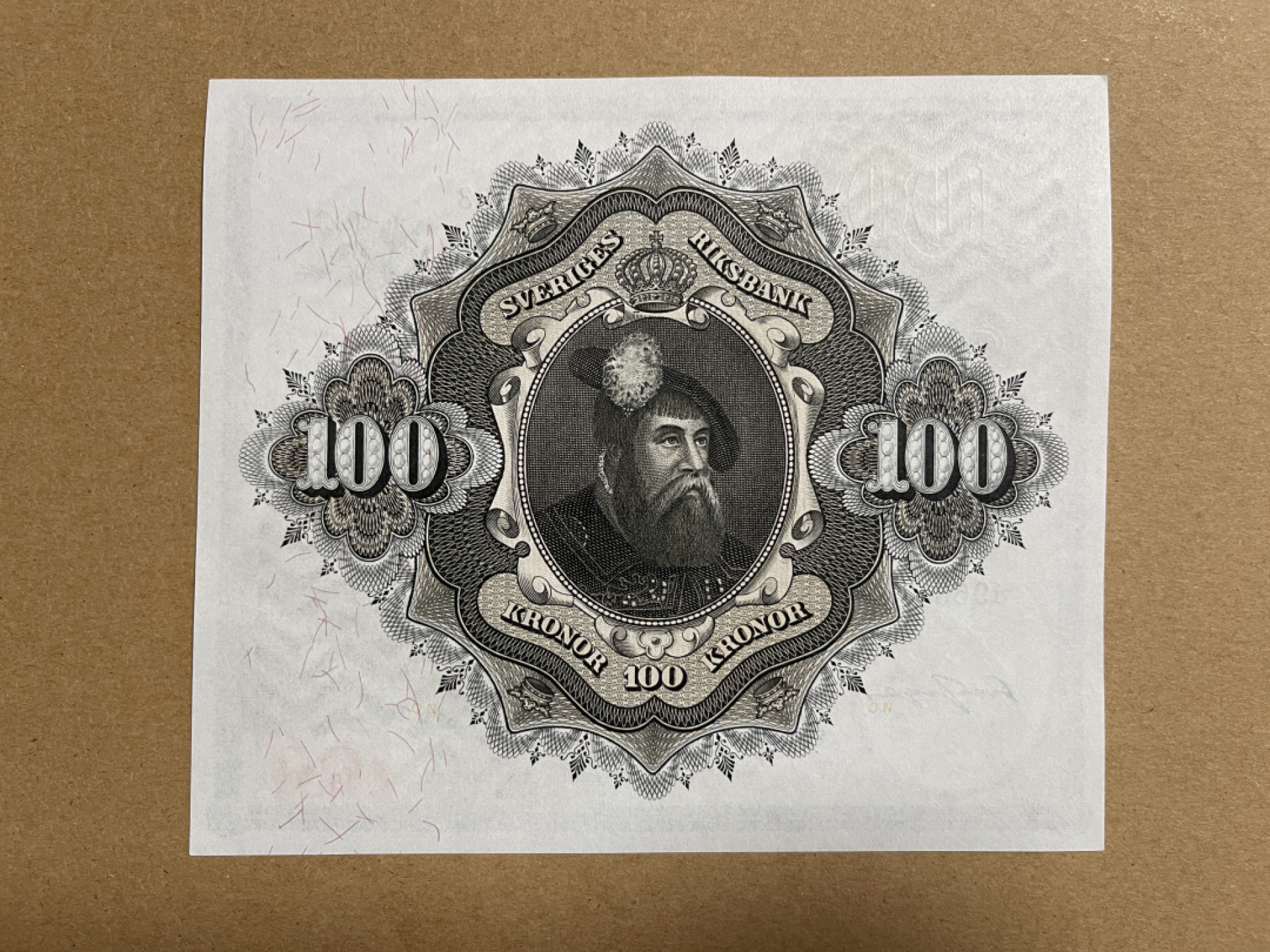《张总收藏》48期——新春精品 瑞典100克朗 UNC 1963年 大方块
