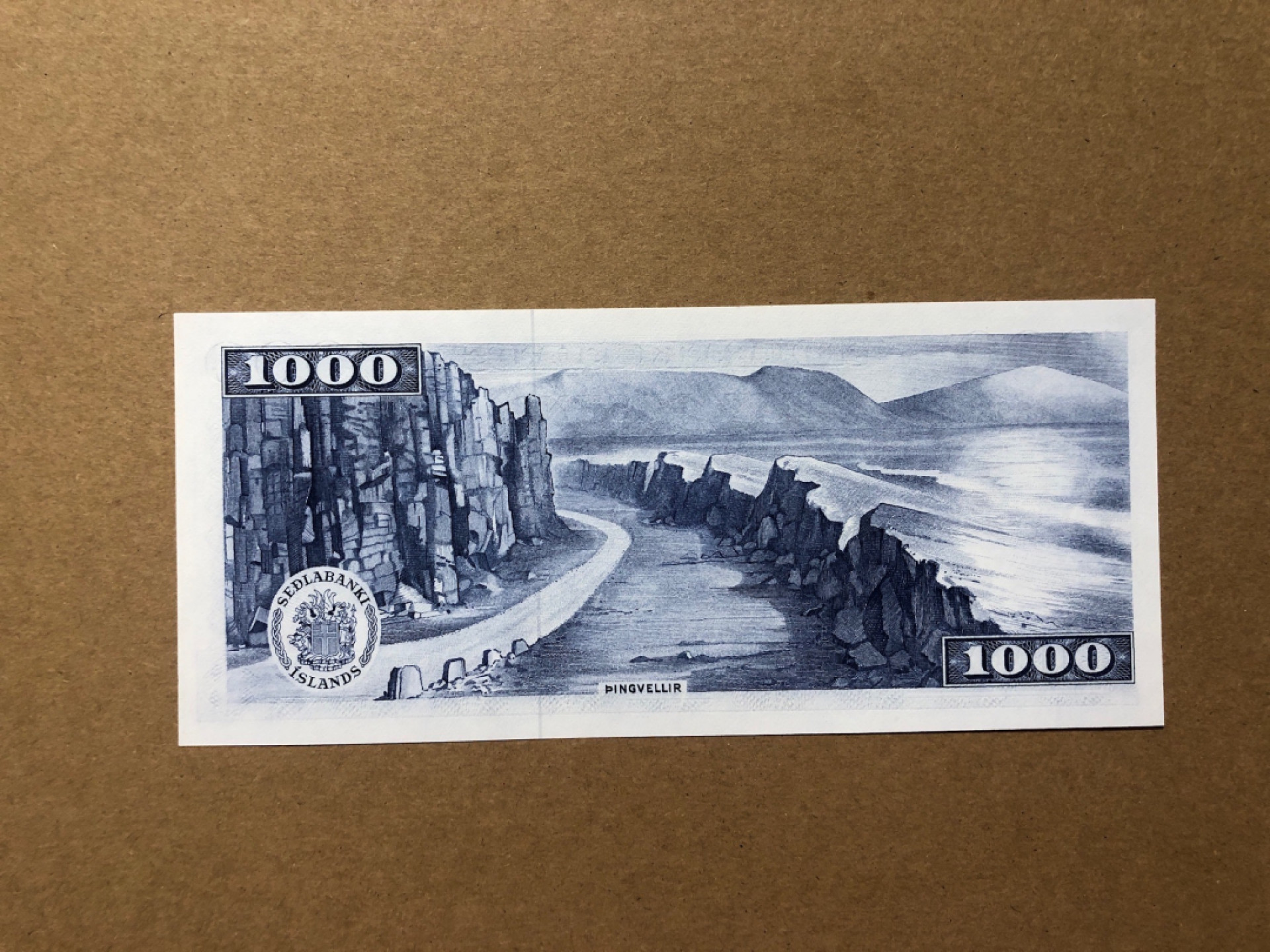 《张总收藏》48期——新春精品 冰岛1000克朗 UNC 1961年 冰岛独立运动领导人约翰·希葛德森