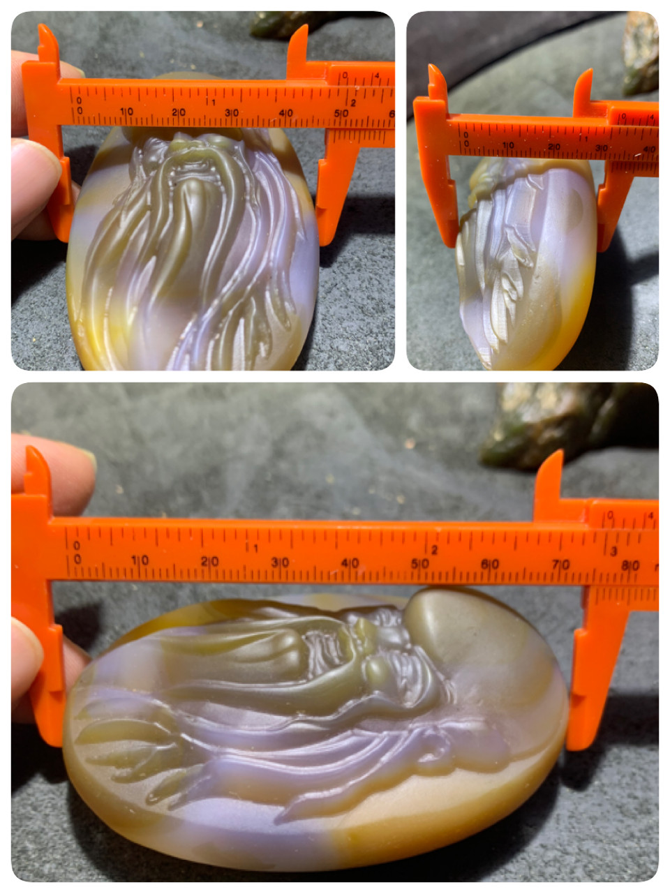 精美高玉化巴西玛瑙雕刻寿星把件一个，