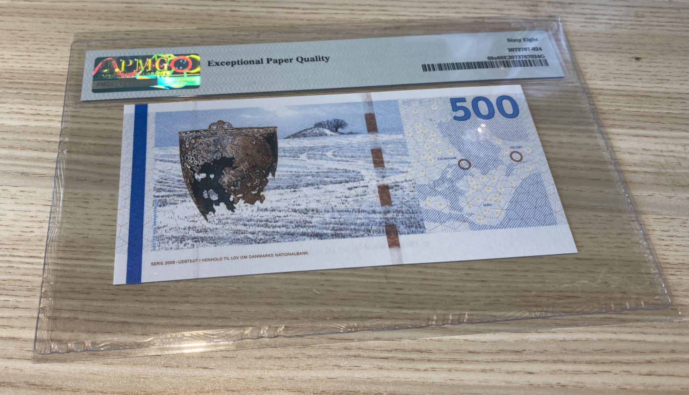 Chase Auction 第1期 - -世界纸币精萃 2016年丹麦500克朗，PMG68分，大桥版精美！
