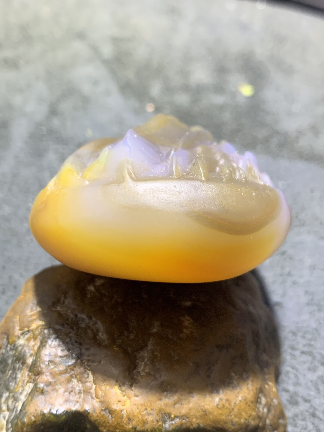 精美高玉化巴西玛瑙雕刻寿星把件一个，
