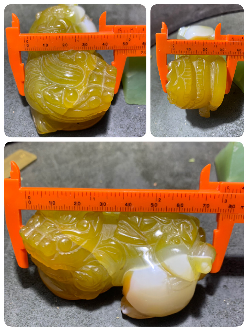 巴西玛瑙雕刻貔貅把件一个