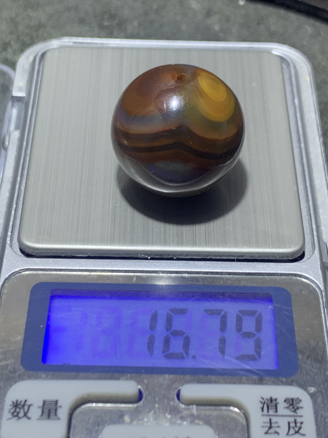 精美天然高玉化巴西玛瑙2.3圆珠一颗，