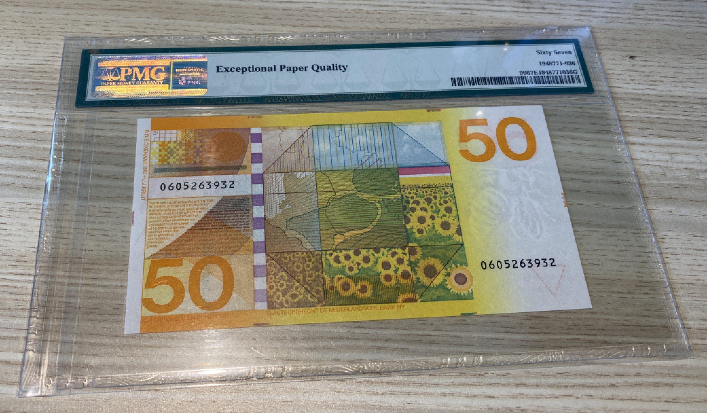 Chase Auction 第1期 - -世界纸币精萃 1982年荷兰50盾，PMG67分向日葵，无47!