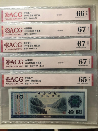小骏钱币 - 外汇券小五套