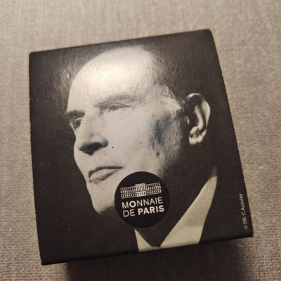 0起1加-纯粹捡漏拍-64场-万象更新场 - 法国2015年10欧密特朗逝世20周年无边设计稀少银币-盒证全-量5000