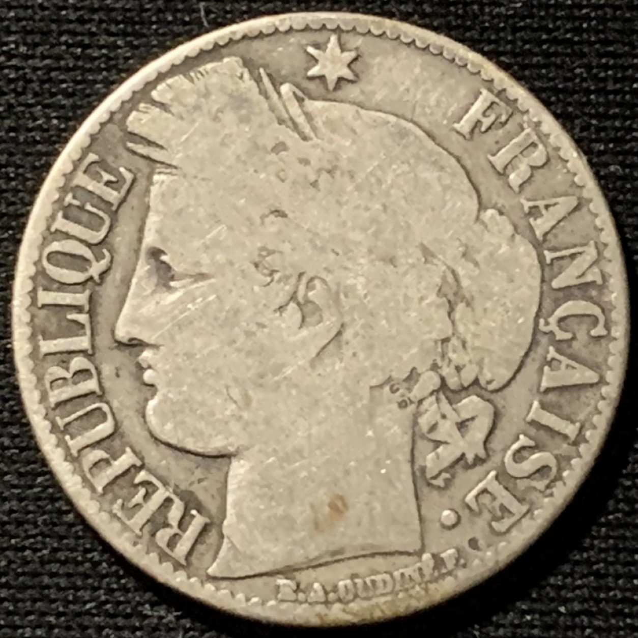 紫瑗钱币——第190期拍卖 法国 1872年 谷物女神 1法郎 5克 0.835银