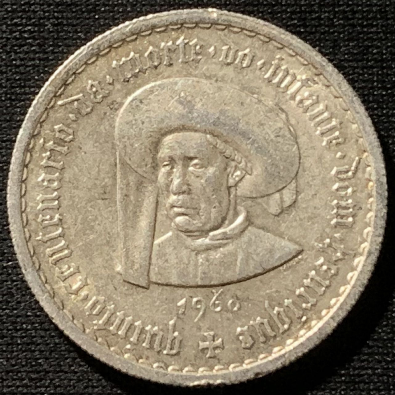 紫瑗钱币——第190期拍卖 葡萄牙 1960年 亨利王子500周年 5埃斯库多 7克 0.8银