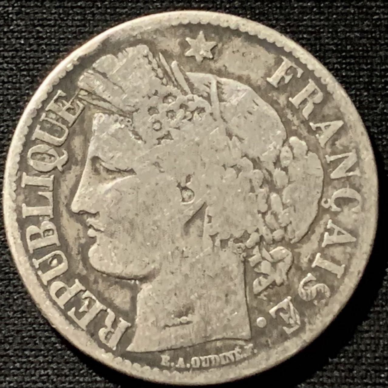 紫瑗钱币——第190期拍卖 法国 1871年 谷物女神 2法郎 10克 0.835银