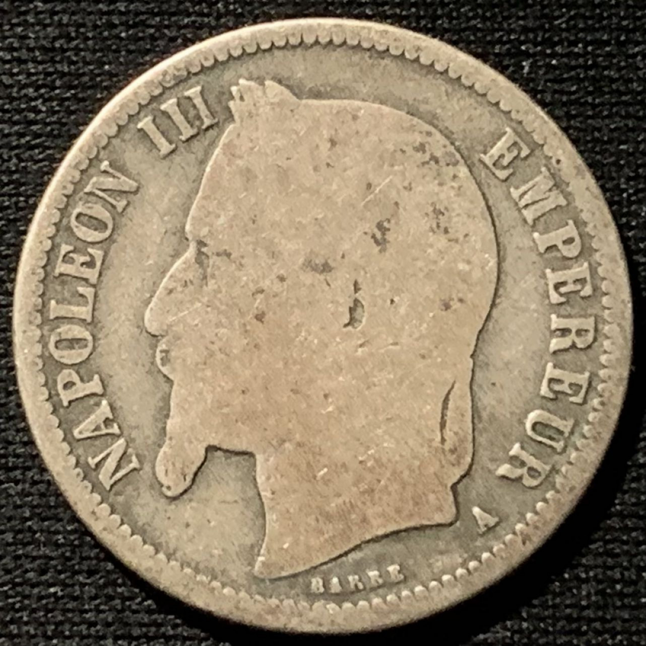 紫瑗钱币——第190期拍卖 法国 1866年 拿破仑三世 1法郎 5克 0.835银